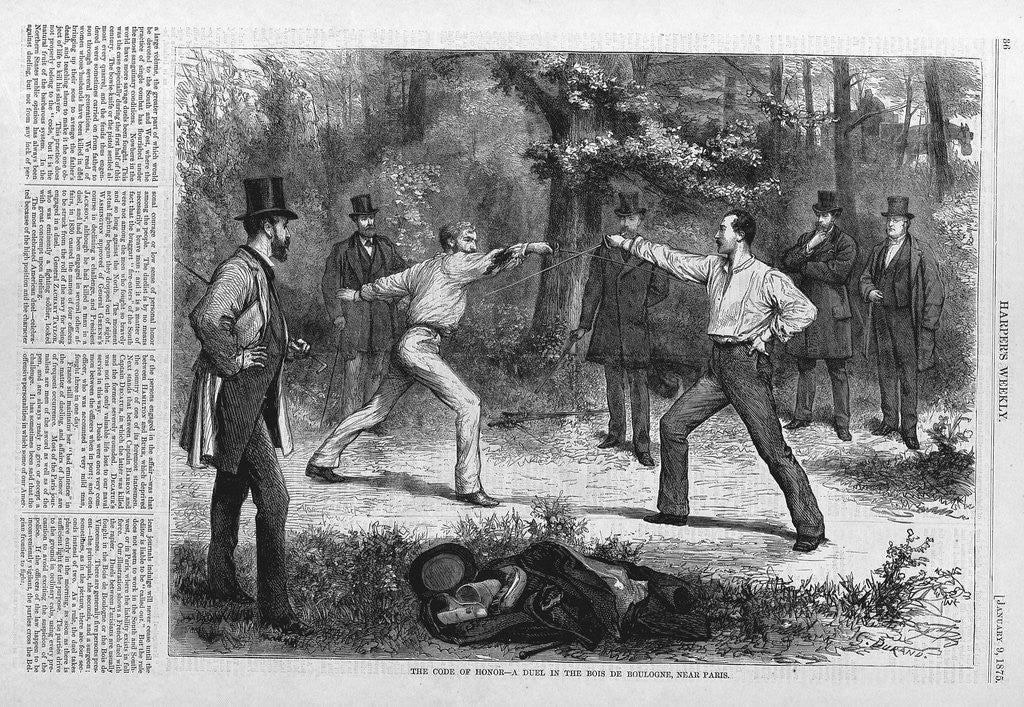 Detail of The Code of Honor-A Duel in the Bois De Boulogne, Near Paris by Anonymous