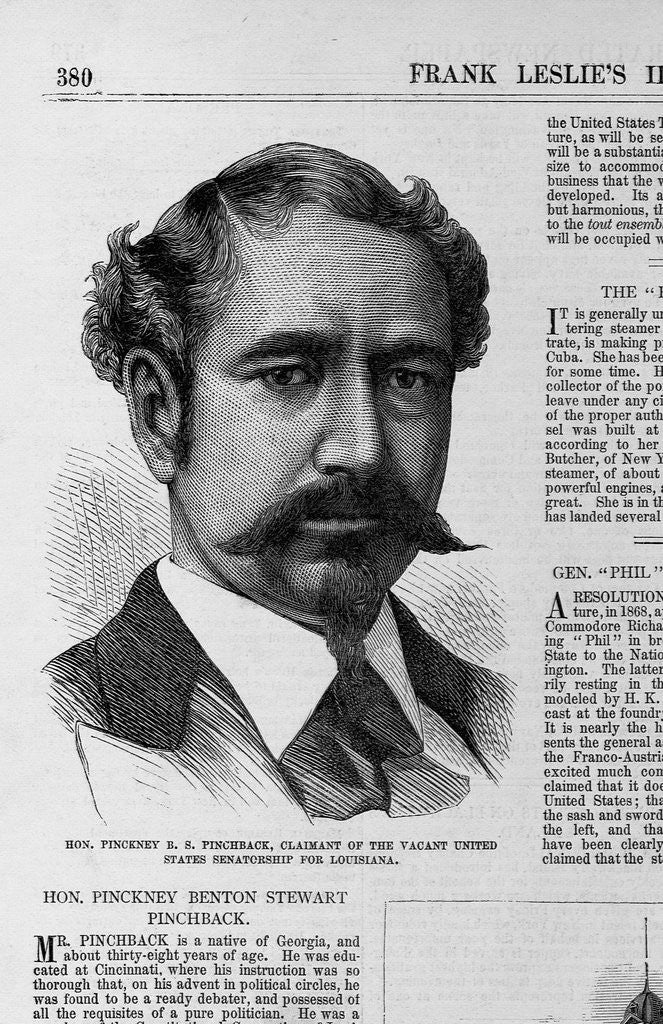 Detail of Hon. Pinckney B.S. Pinchback, Claiment of the Vacant United States Senatorship for Louisiana by Anonymous