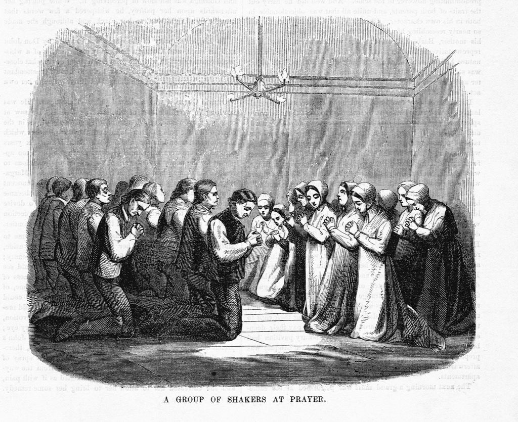 Detail of A Group of Shakers at Prayer by Anonymous