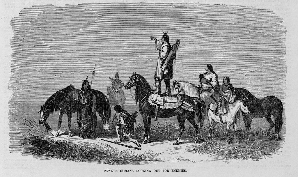 Detail of Pawnee Indians Looking Out For Enemies by Anonymous