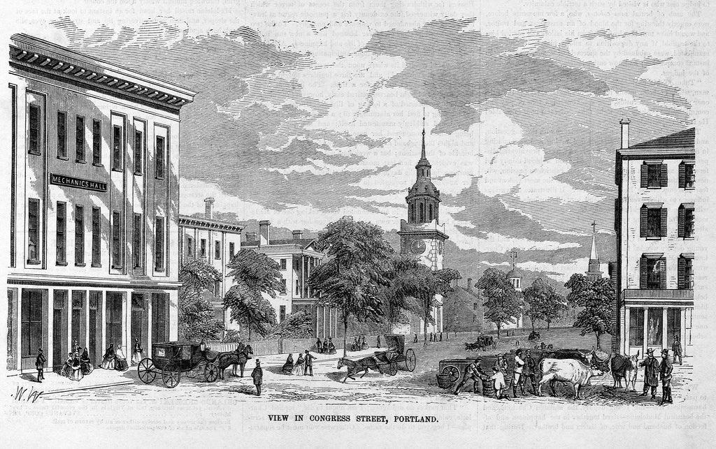 Detail of View in Congress Street, Portland, Maine by Anonymous