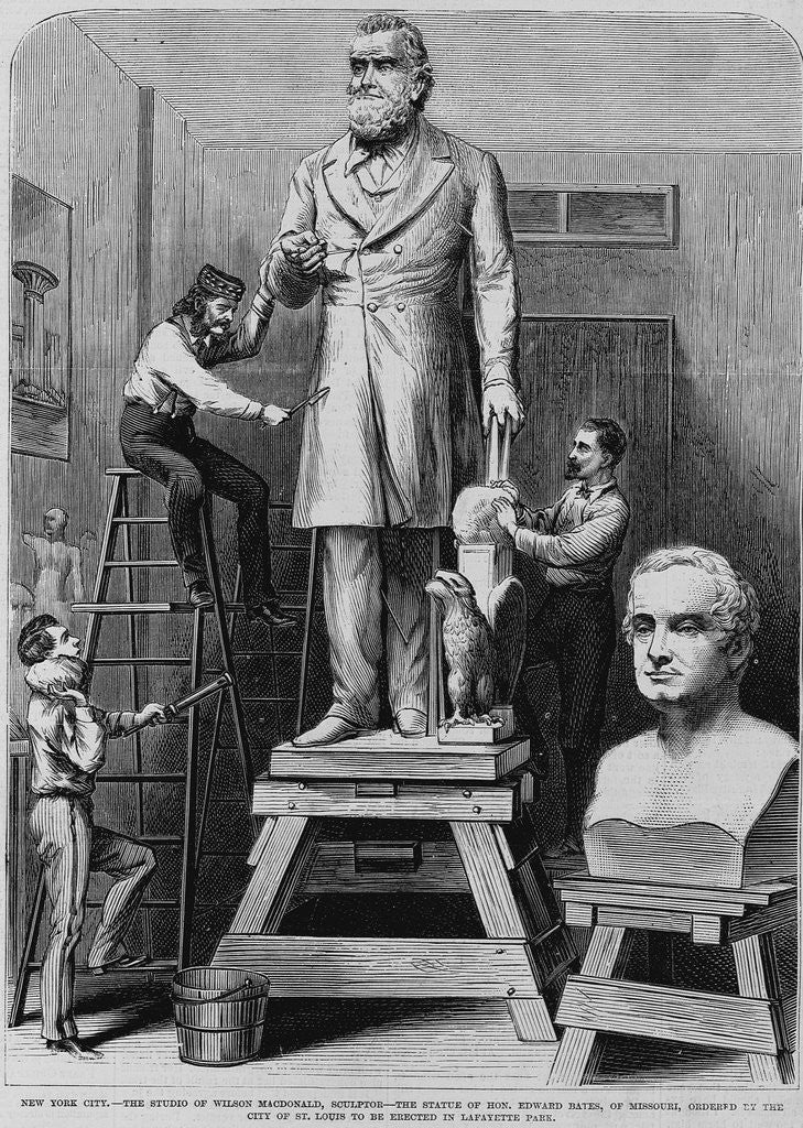 Detail of New York City - The studio of Wilson MacDonald, sculptor - The statue of Hon. Edward Bates, of Missouri, ordered by the city of St. Louis to be erecte by Anonymous