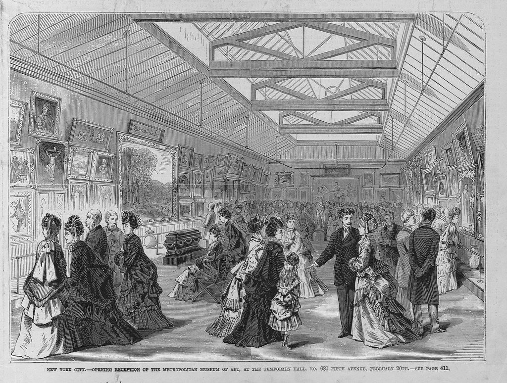 Detail of New York City - Opening reception of the Metropolitan Museum of Art, at the Temporary Hall, No. 681 Fifth Avenue, February 20th by Anonymous