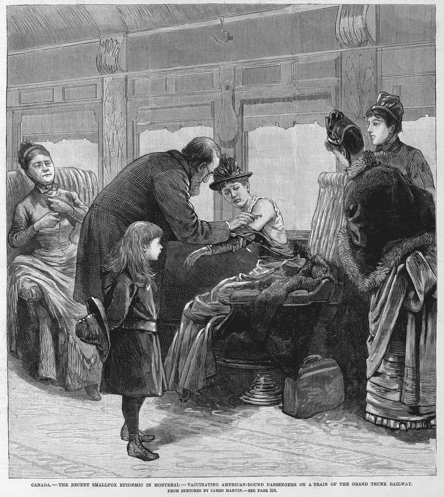 Detail of Vaccinating Train Passengers for Smallpox by Anonymous