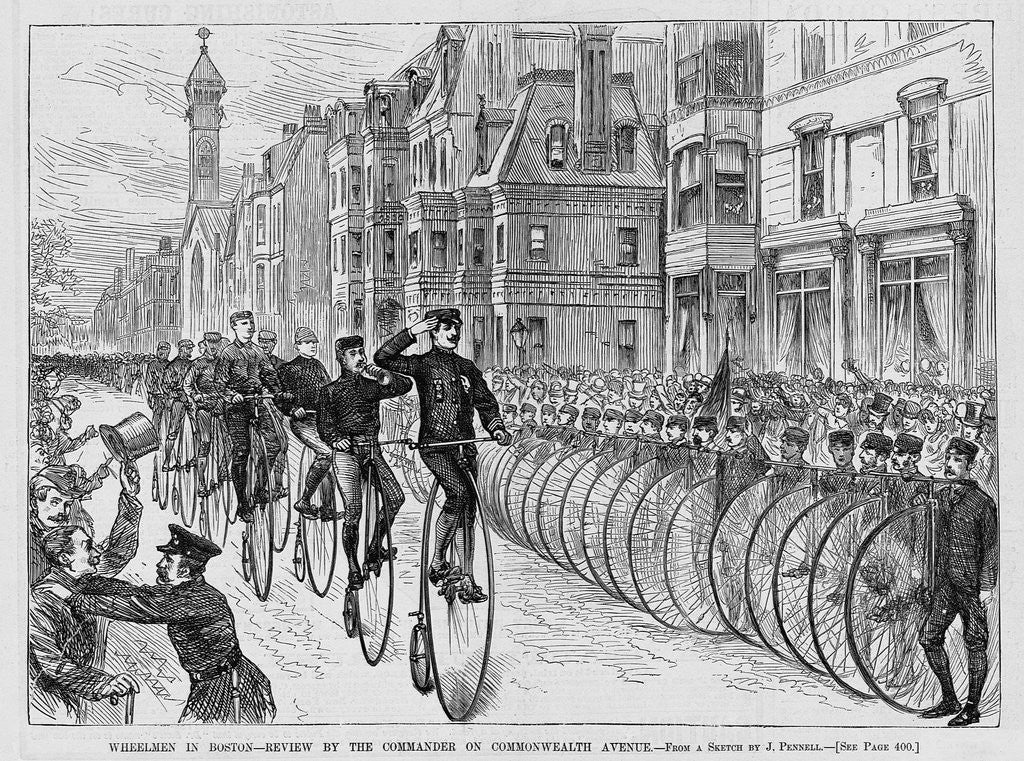 Detail of Wheelmen in Boston Illustration by Anonymous