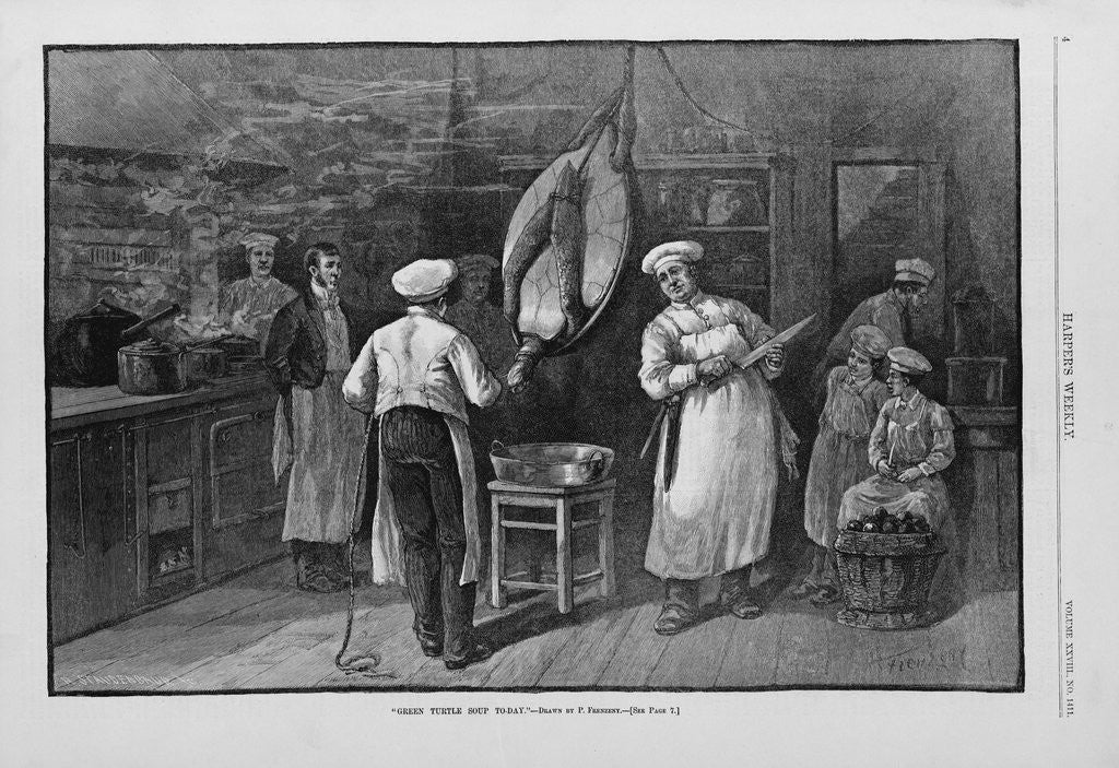 Detail of Green Turtle Soup Today by P. Frenzeny