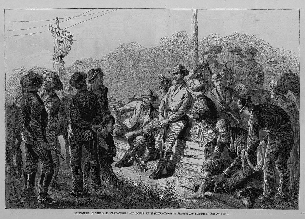 Detail of Sketches in the Far West - Vigilance Court in Session by Anonymous
