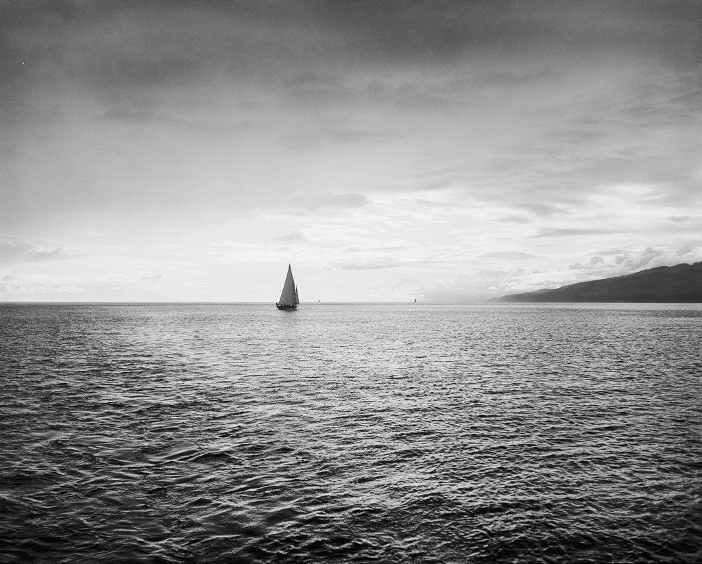 Detail of Sailboat in the Strait of Juan de Fuca by Anonymous
