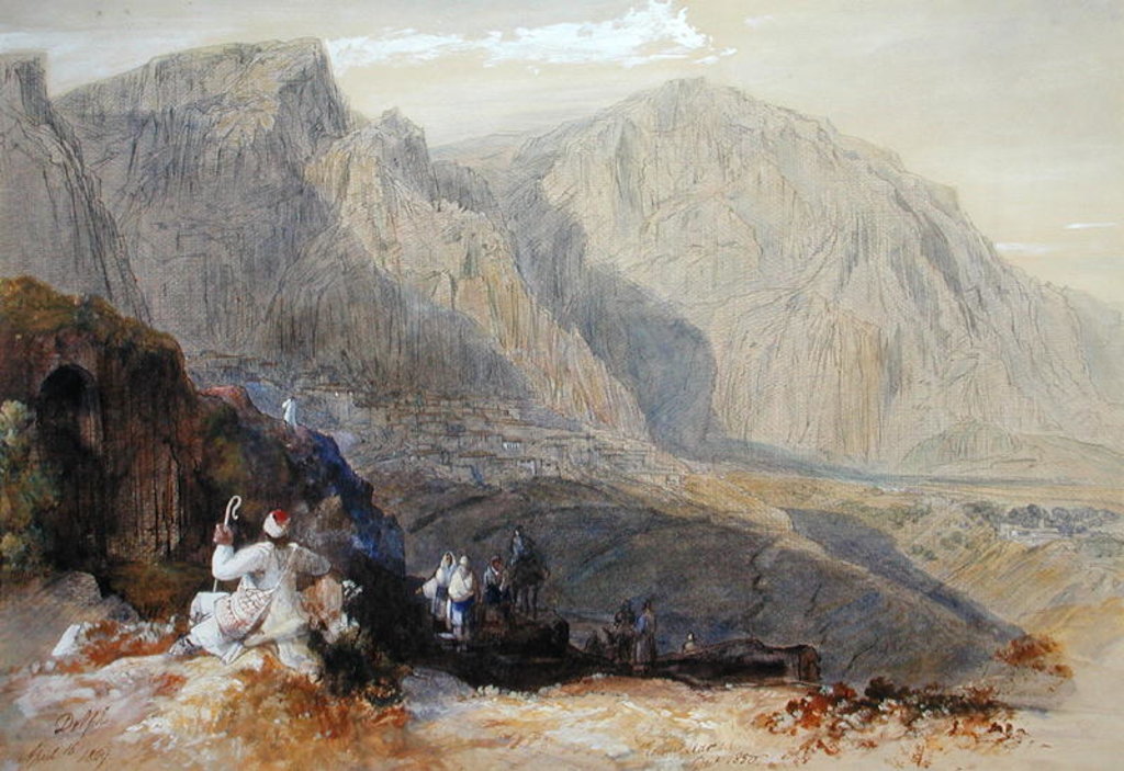 Detail of Delphi, c.1849 by Edward Lear