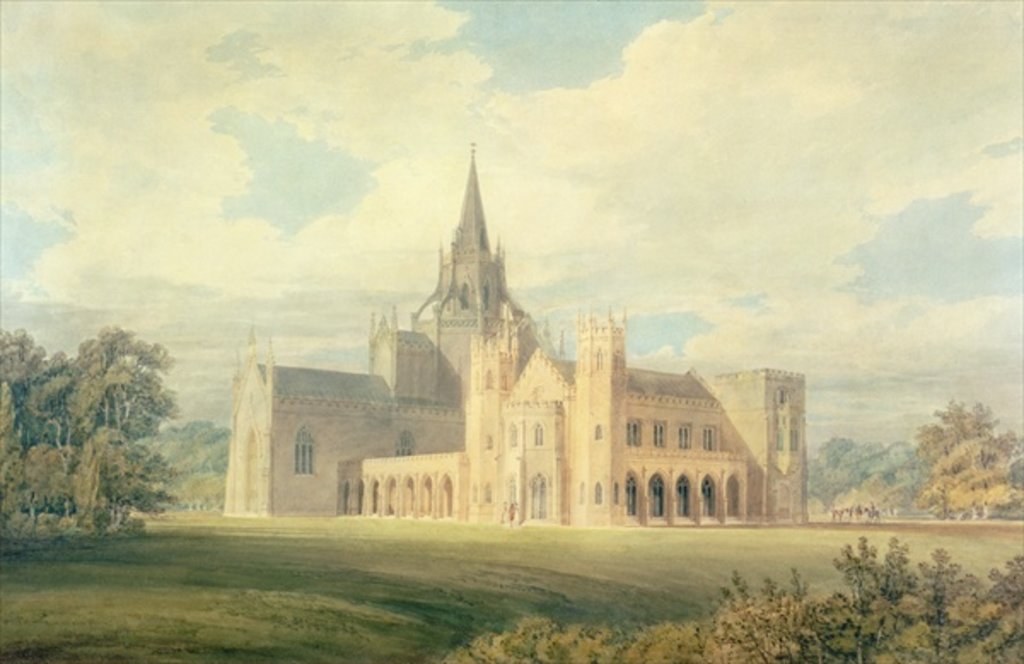 Detail of Perspective View of Fonthill Abbey from the South West, c.1799 by Joseph Mallord William Turner