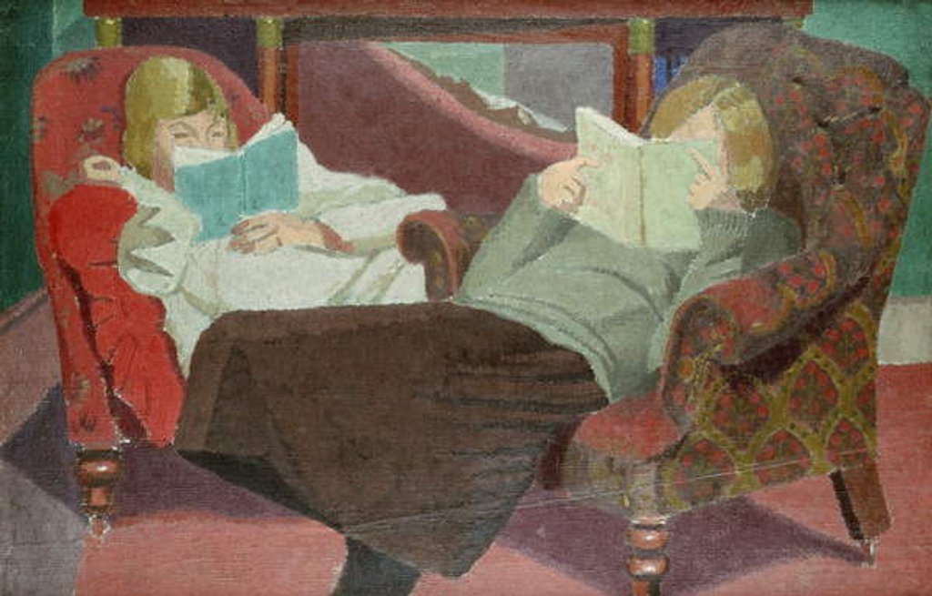 Detail of Two Girls Reading by Malcolm Drummond