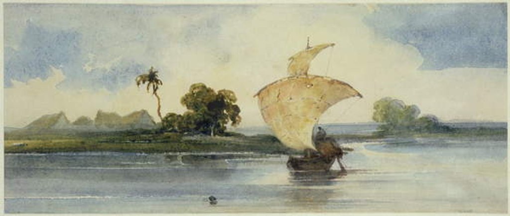 Detail of A Craft on an Indian River by George Chinnery