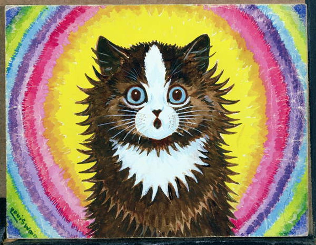 Detail of Cat in a Rainbow by Louis Wain