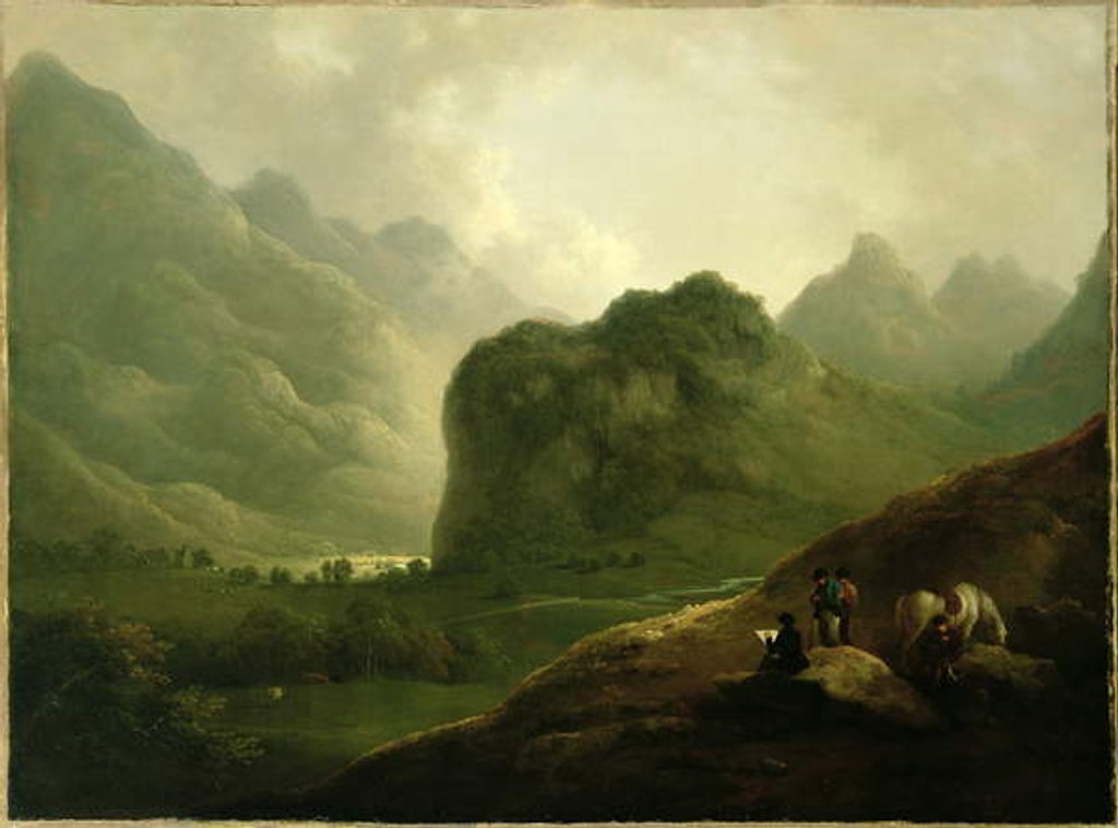 Detail of A Sketching Party in the Pass at Borrowdale by Julius Caesar Ibbetson
