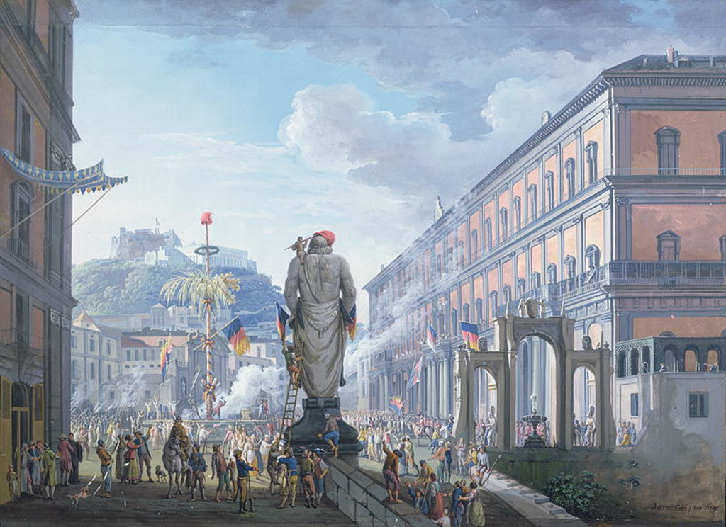 Detail of The Palazzo Reale, at the Moment When the Tree of Liberty was Cut Down and the Troops en masse were Directed by the English in 1799, 1800 by Saviero Xavier della Gatta