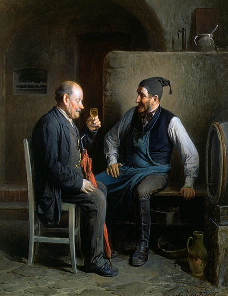 Detail of The Wine Tasting, or A Good Vintage by Friedrich Friedlander