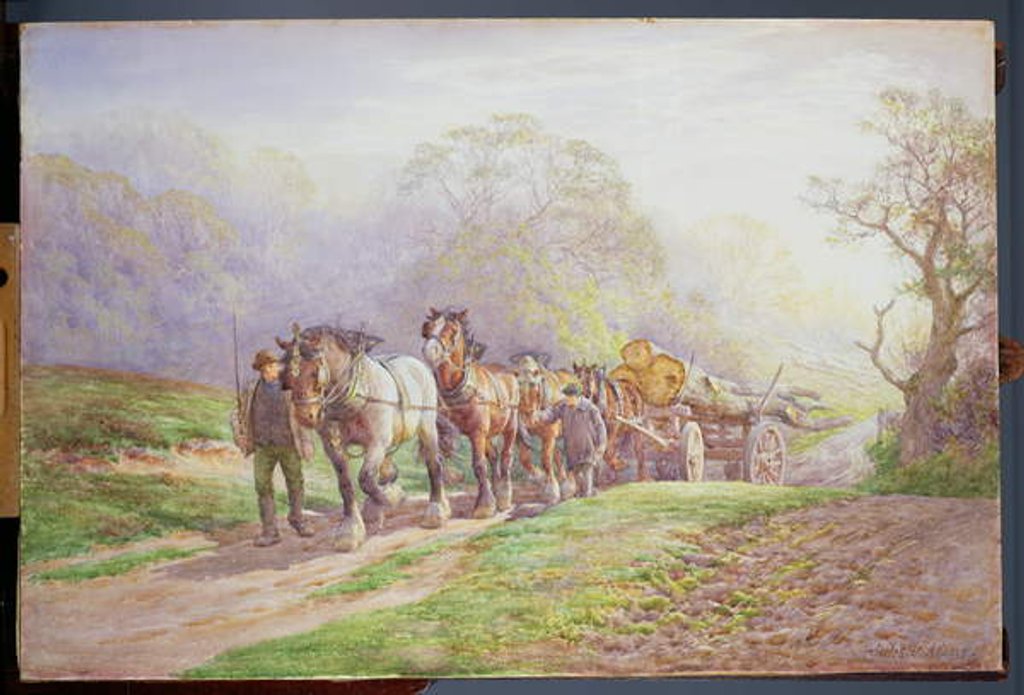 Detail of A Logging Team returning Home by Charles James Adams