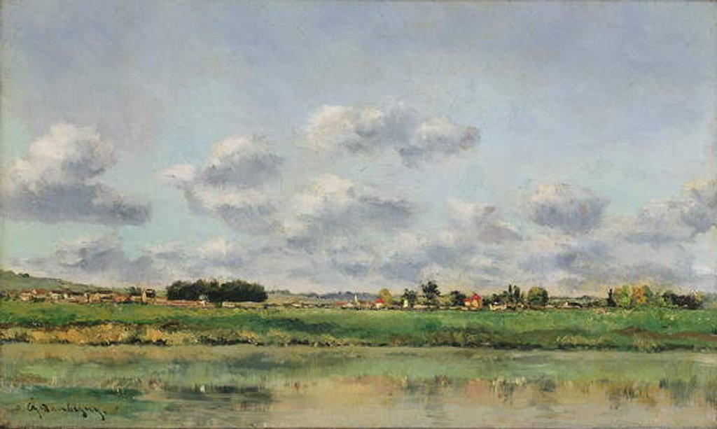 Detail of Banks of the Loing, late 1860s by Charles Francois Daubigny