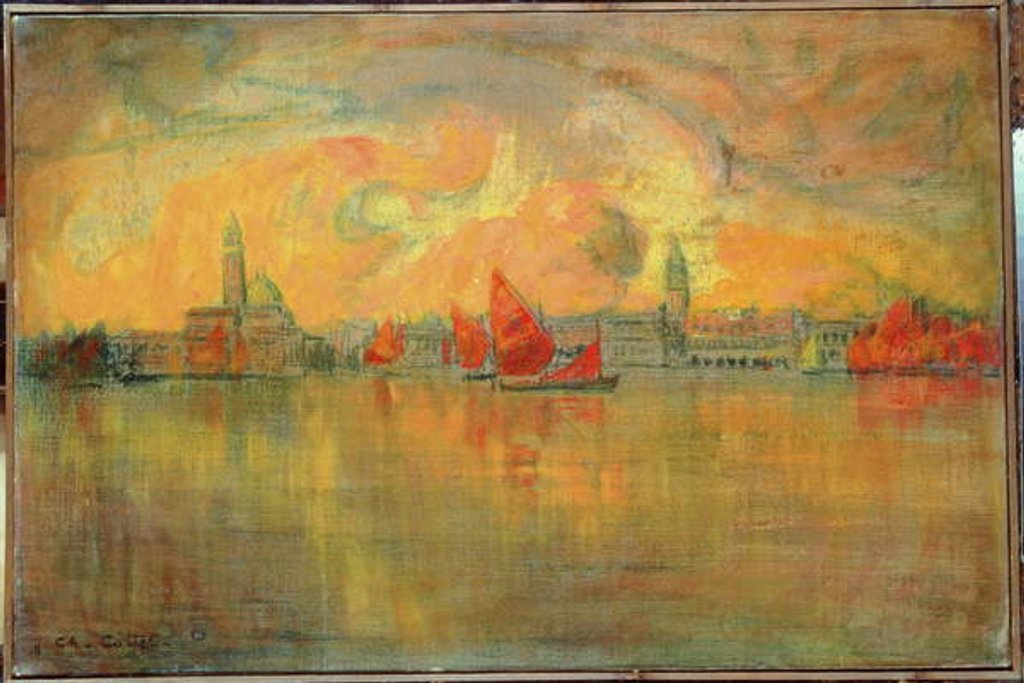 Detail of View of Venice from the Sea, 1896 by Charles Cottet