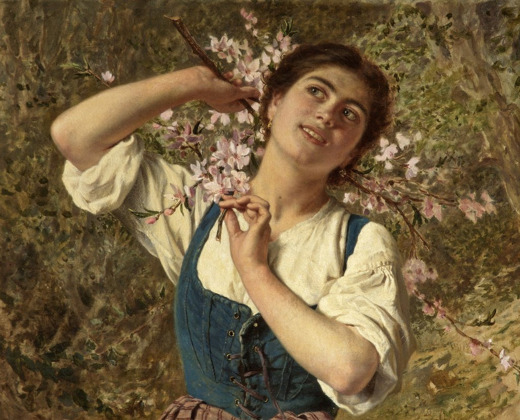 Detail of Capri Girl with Flowers by Sophie Anderson