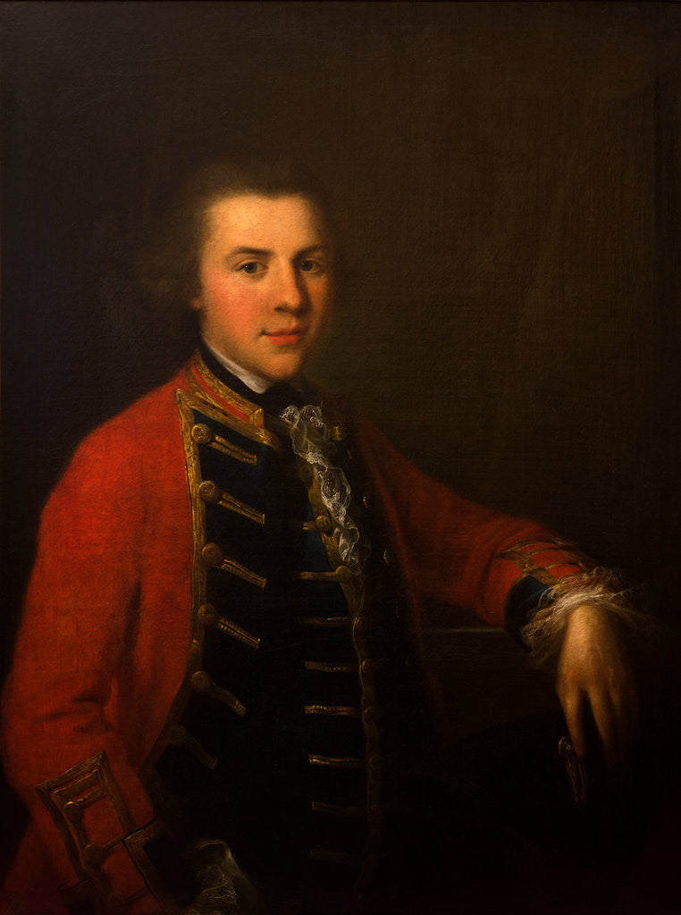 Detail of Portrait of a Young Officer in the Cheshire Militia, circa 1760 by Anonymous
