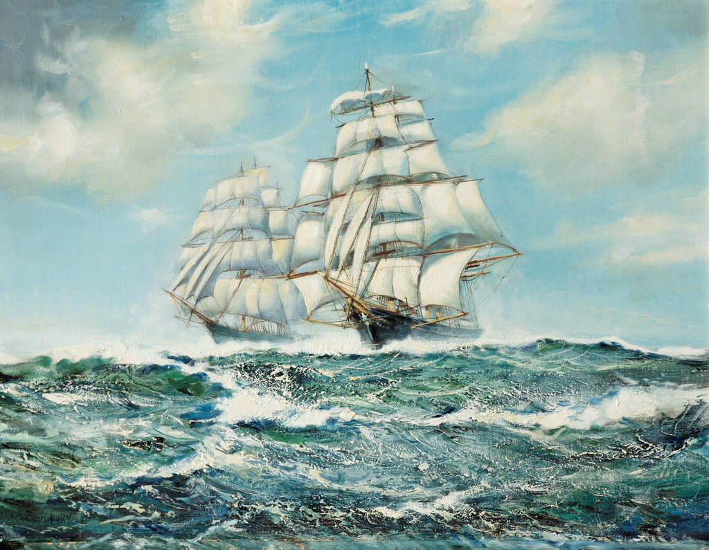 Detail of The Great Tea Race 1886, Ariel and Taiping by Arthur Bradbury