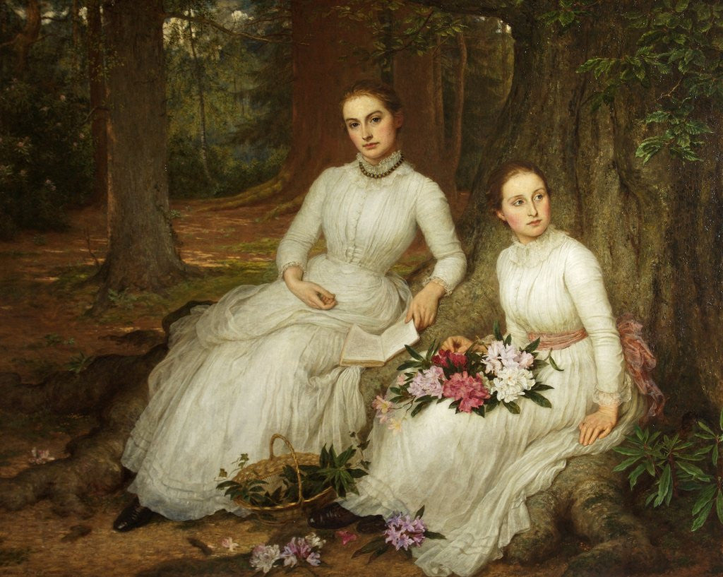 Detail of Kathleen and Marianne, Daughters of Samuel Gurney Sheppard, Esq of 'Leggatts', Potters Bar by Louisa Starr Canziani