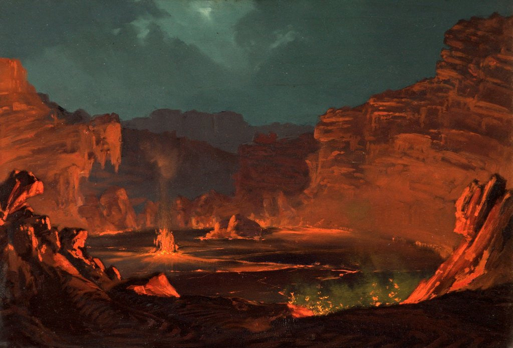 Detail of The Crater of Kilanea by Charles Ferneaux