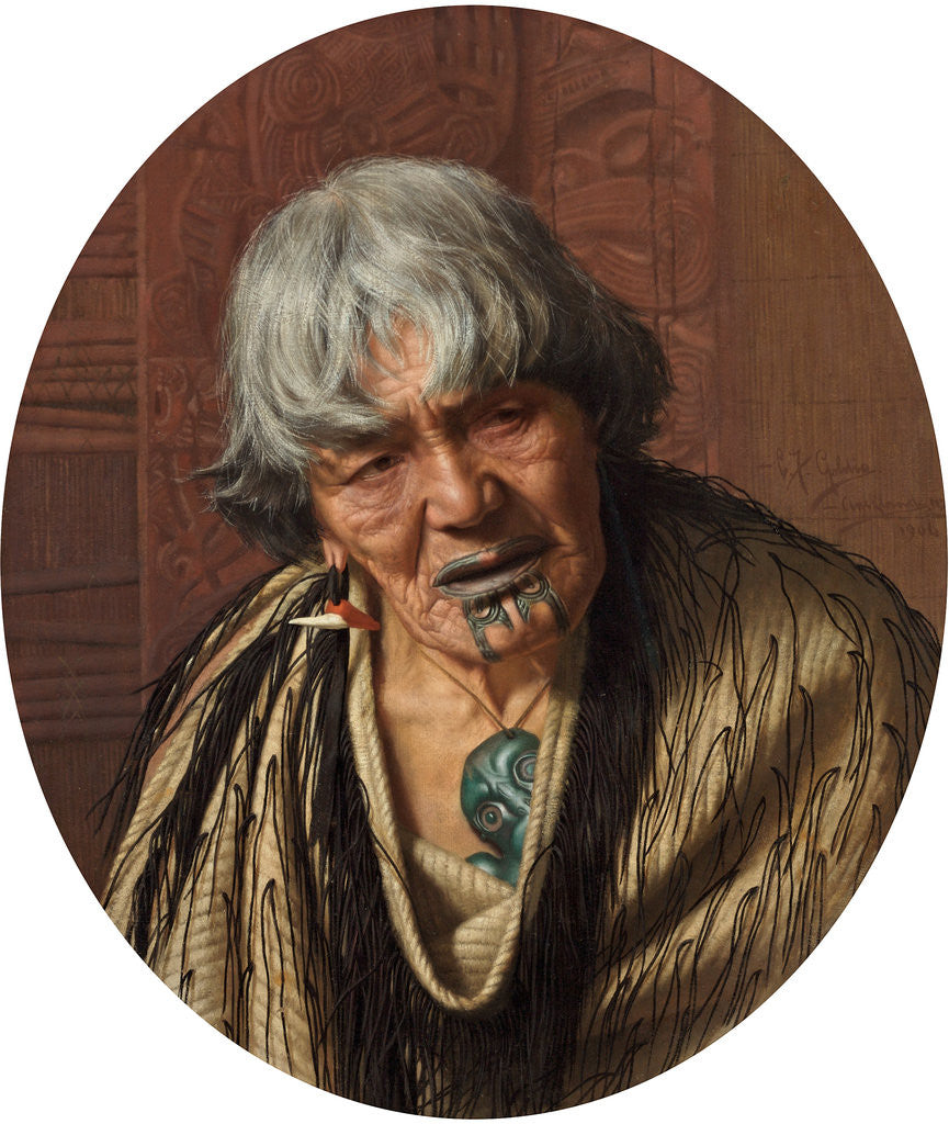 Detail of A Maori Chieftainess by Charles Frederick Goldie