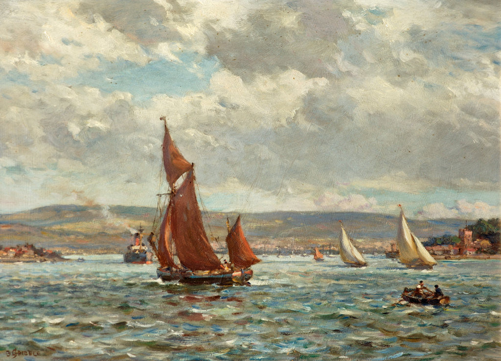 The Purbeck Hills from Poole Harbour, Dorset by Bernard Finnigan Gribble