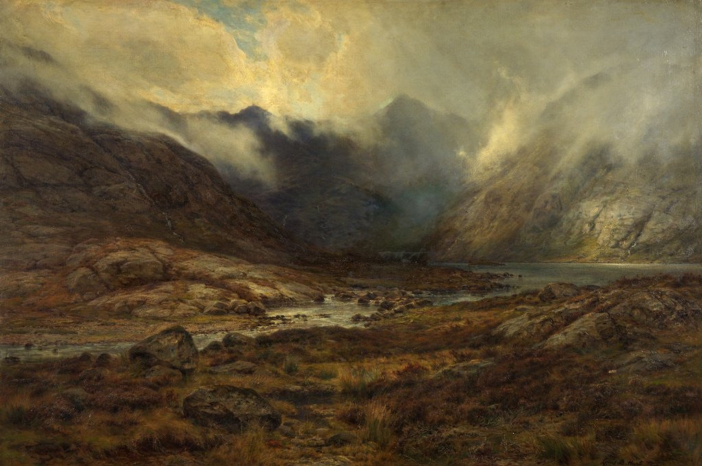Detail of Loch Cornisk and the Cuillins, Skye by Louis Bosworth Hurt