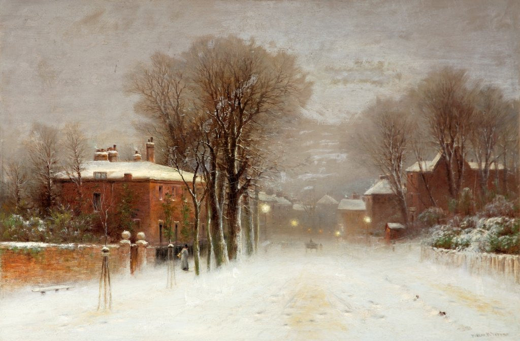 Detail of Winter Scene, Hampstead Heath by Robert Finlay Mcintyre