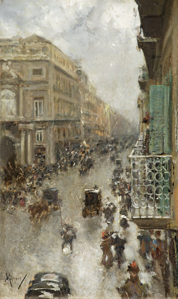 Detail of Wet Street, Naples by Vincenzo Migliaro
