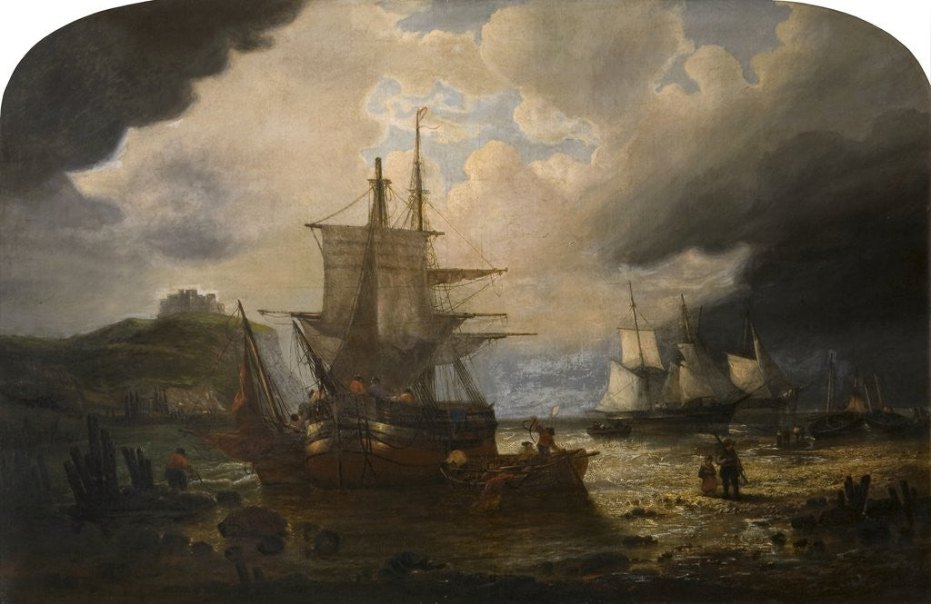 Detail of Shipping off Dover by François Etienne Musin
