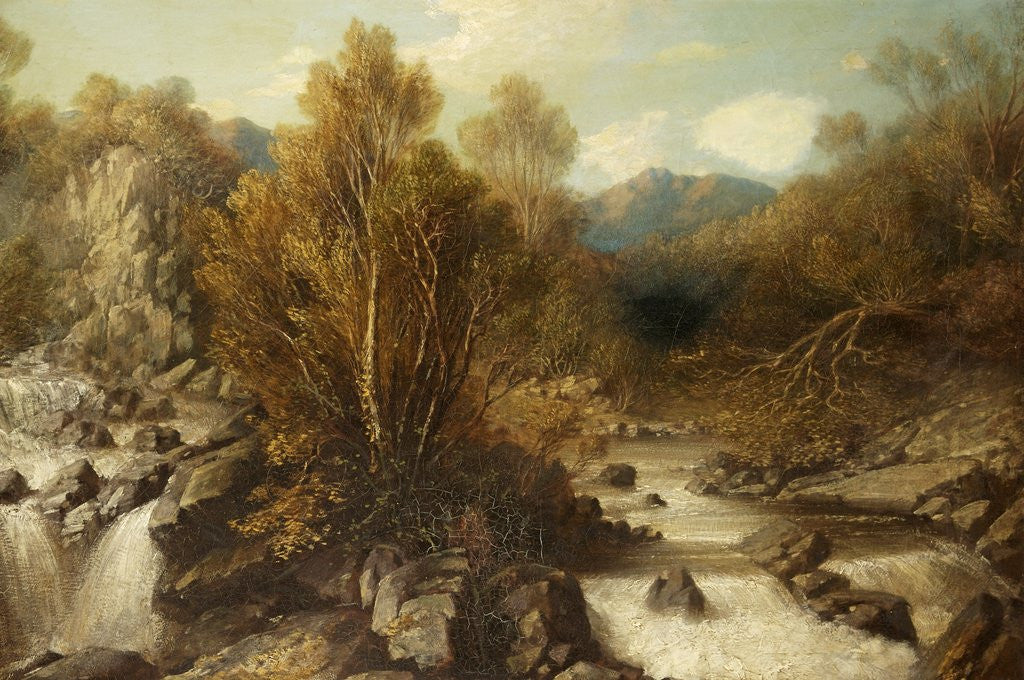 Detail of Landscape with Stream and Waterfall by Edmund John Niemann