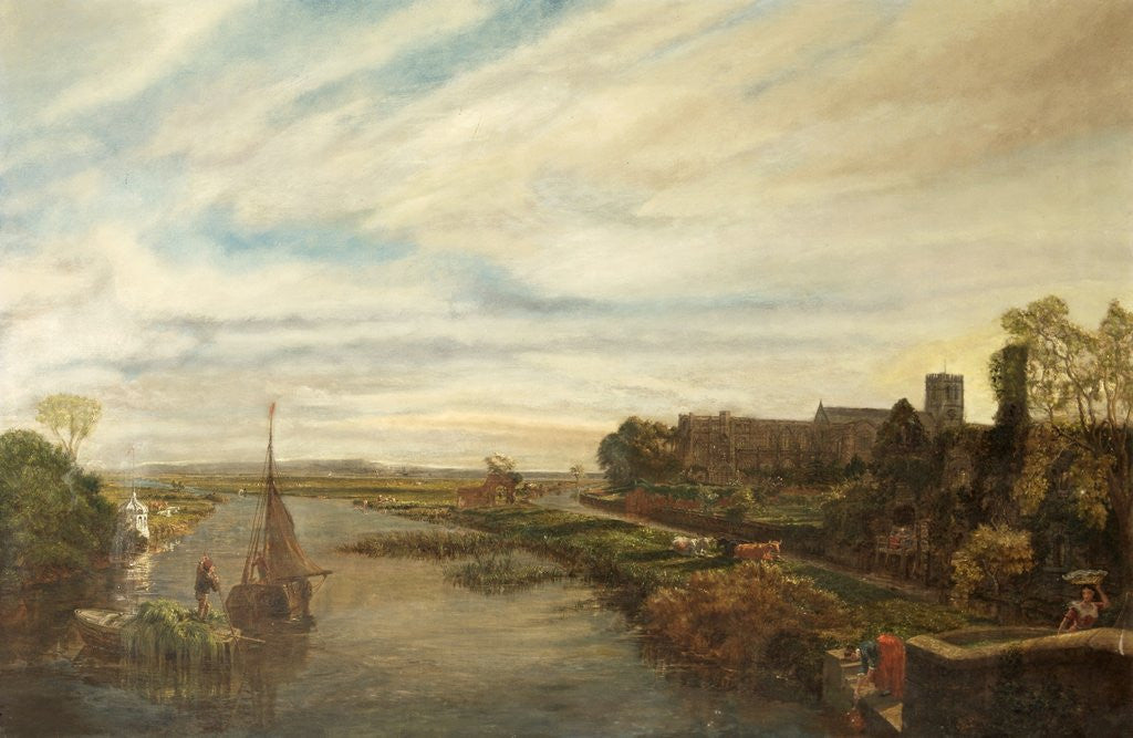 Detail of Christchurch Priory on the Avon and Stour Hants by William Parrott