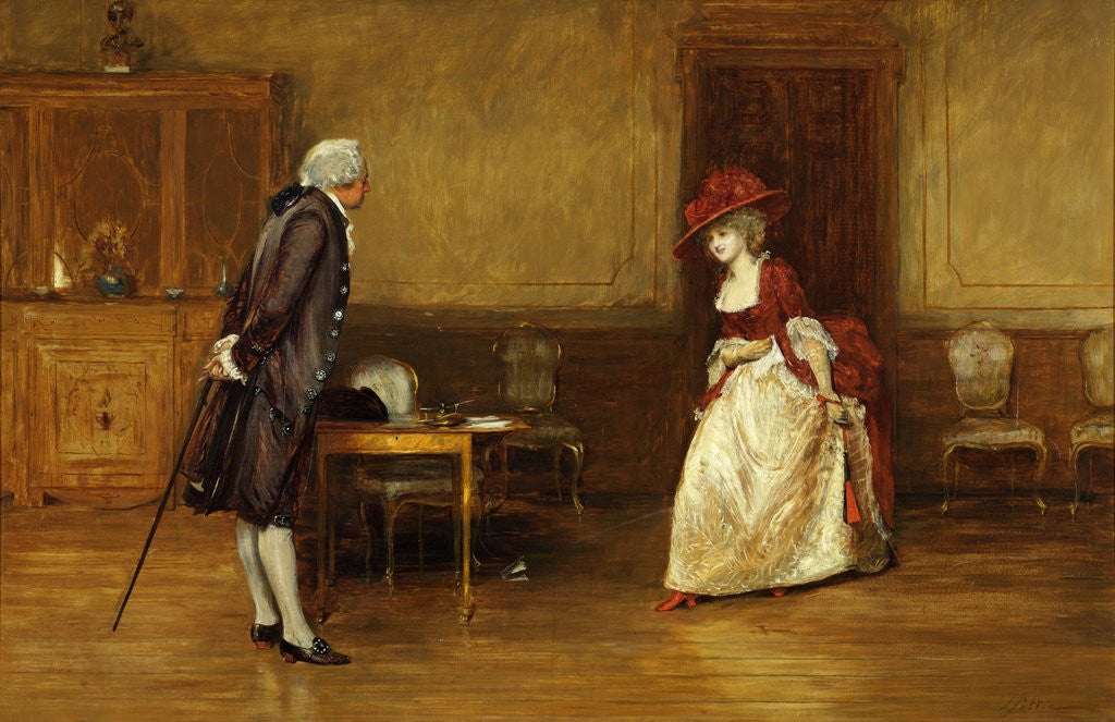 Detail of An Eighteenth Century Lady and Gentleman by John Pettie