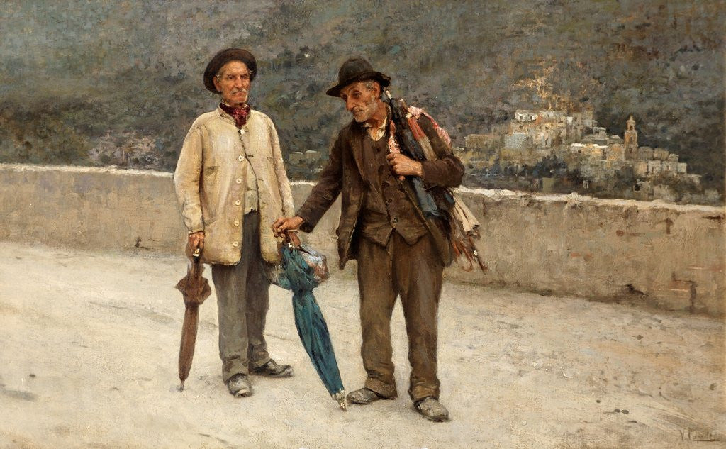 Detail of Intinerant Umbrella Sellers by V. Pupale