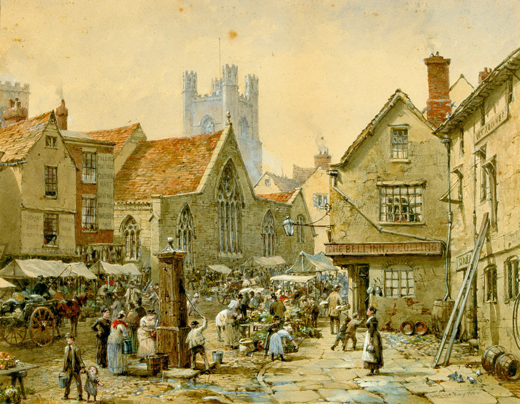 Detail of The Bell Inn, Market Place, Ely by Louise Rayner