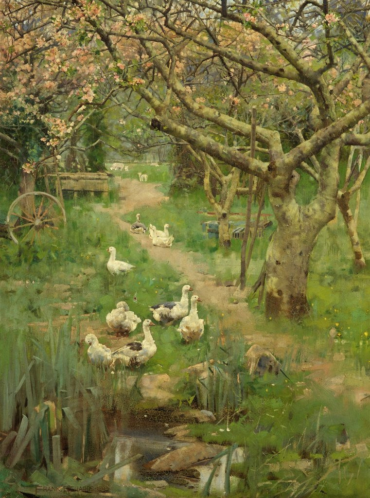 Detail of In a Cornish Orchard by Frank Richards