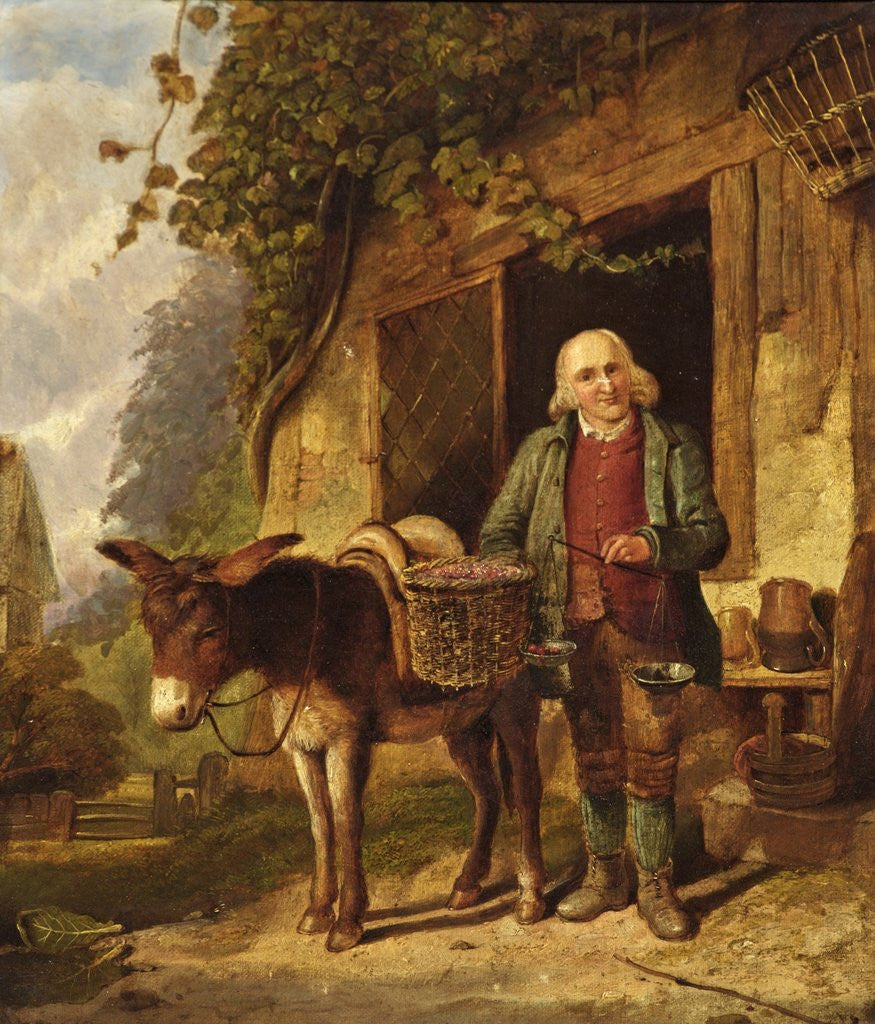 Man with Donkey by Richard Peter Richards