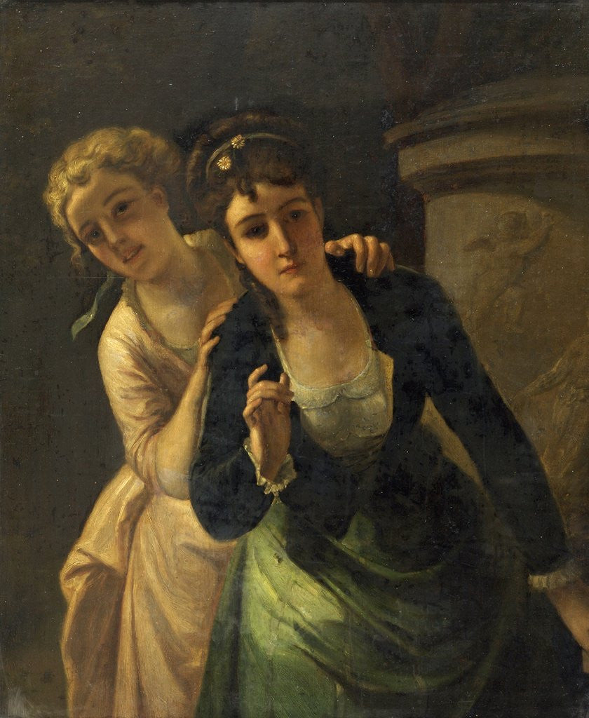 Detail of Blonde and Brunette by Heinrich Wilhelm Schlesinger