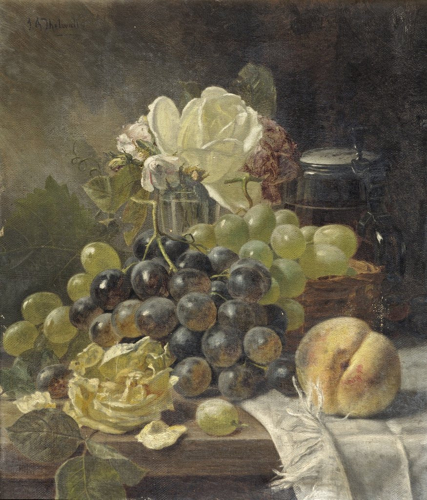 Detail of Still Life with a Rose by J. A. Thelwall