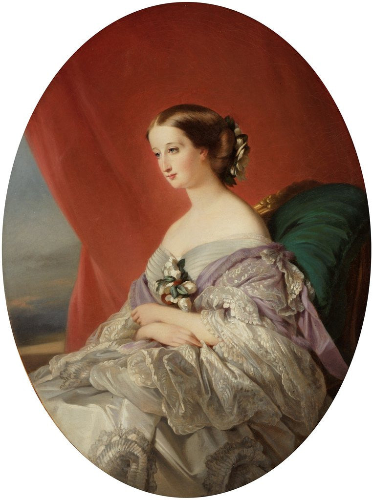 Detail of Empress Eugenie of France by Francois Xavier Winterhalter