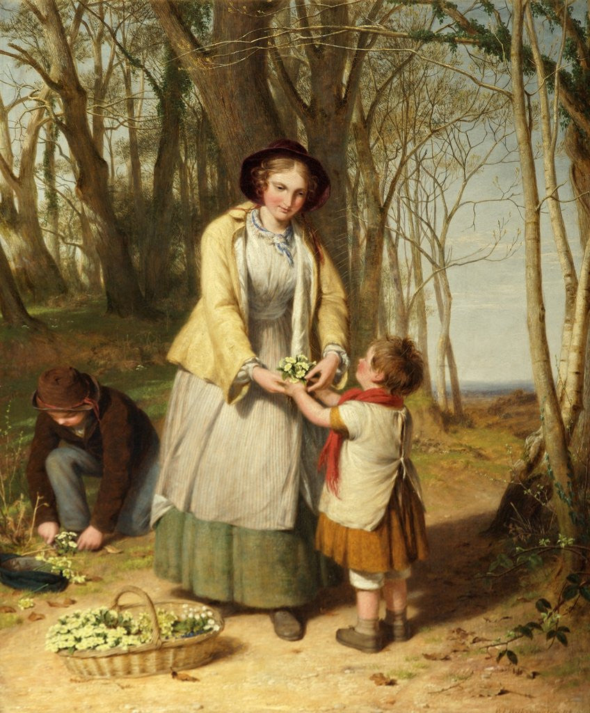 Detail of Gathering Primroses by William Frederick Witherington