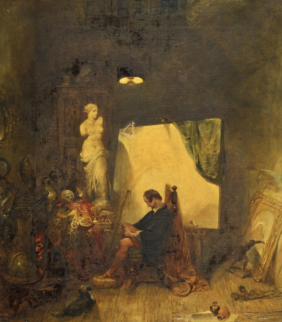 Detail of The Studio by Alfred Joseph Woolmer