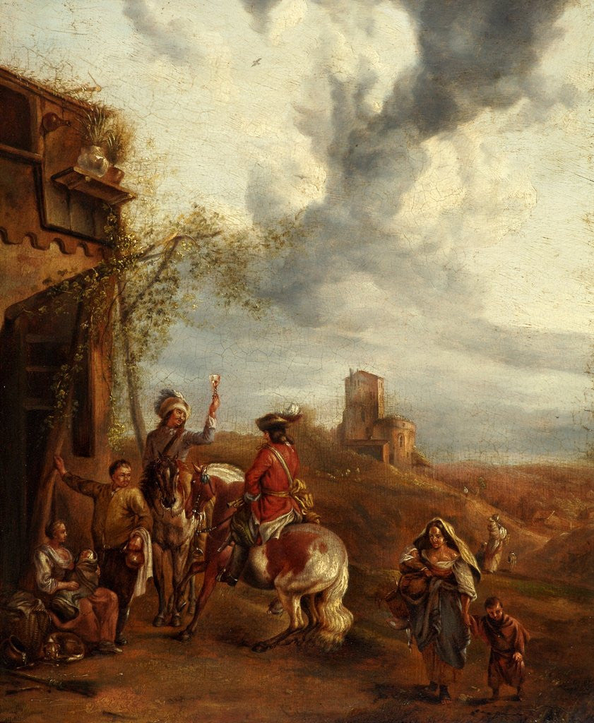 Detail of Horsemen at an Inn by Anonymous