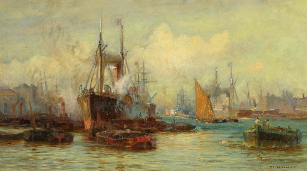 Detail of Pool of London by Charles W. Wyllie