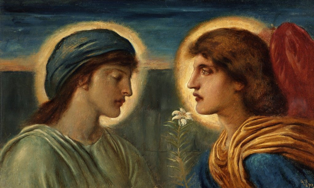Detail of The Annunciation by Simeon Solomon