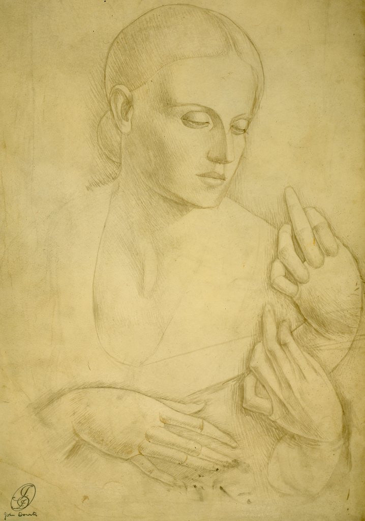 Detail of Woman with Guitar, Study by John Downton